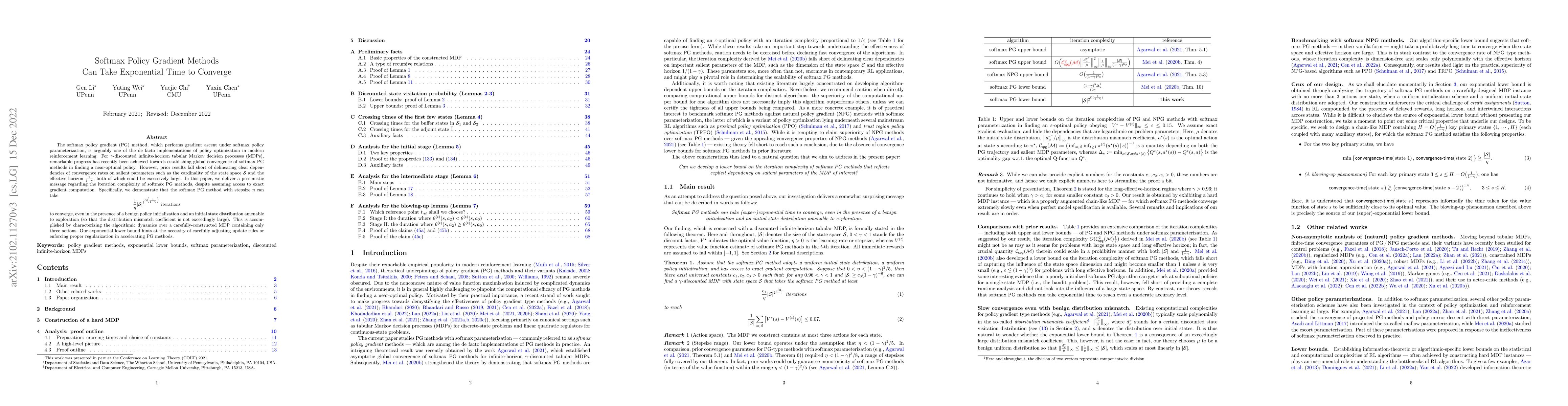 Thumbnail for Softmax Policy Gradient Methods Can Take Exponential Time to Converge