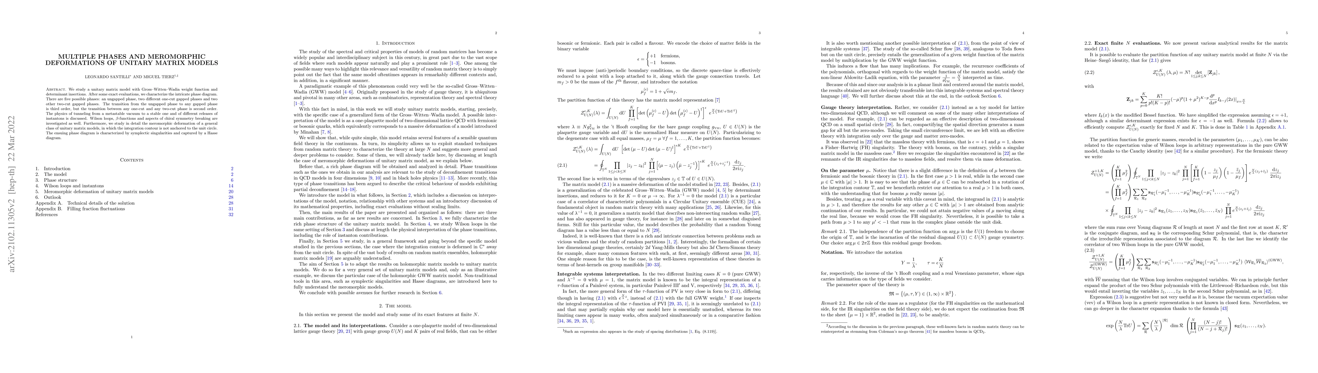 Thumbnail for Multiple phases and meromorphic deformations of unitary matrix models