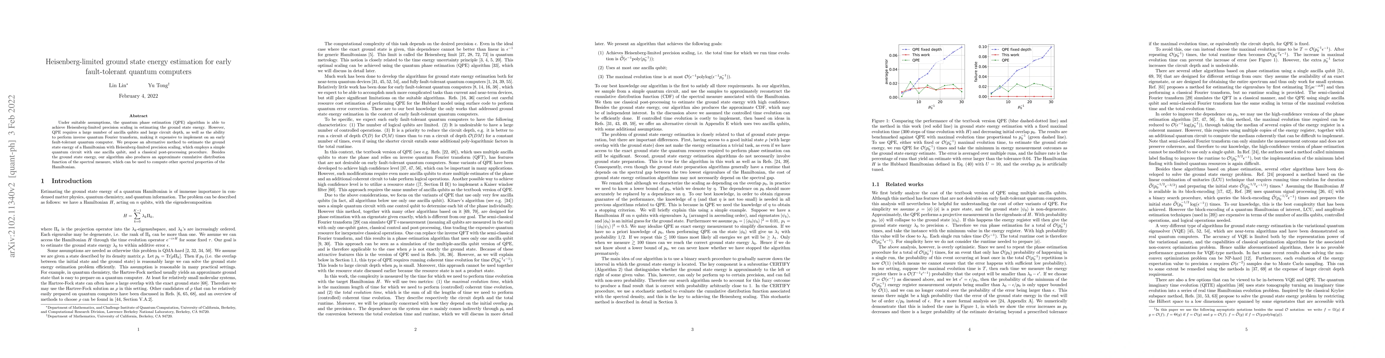 Thumbnail for Heisenberg-limited ground state energy estimation for early
  fault-tolerant quantum computers
