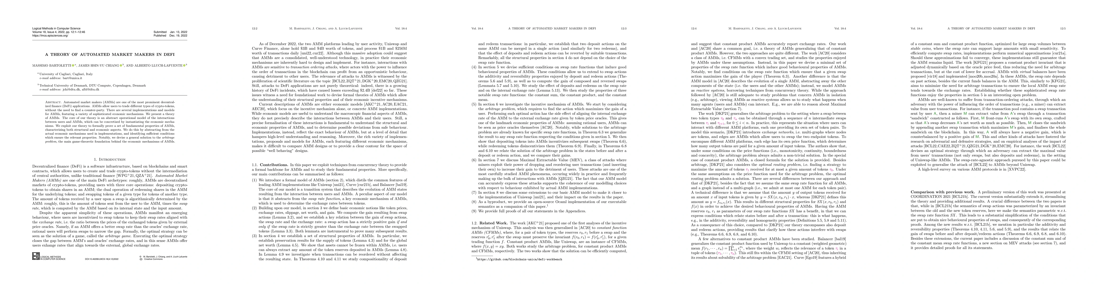 Thumbnail for A theory of Automated Market Makers in DeFi