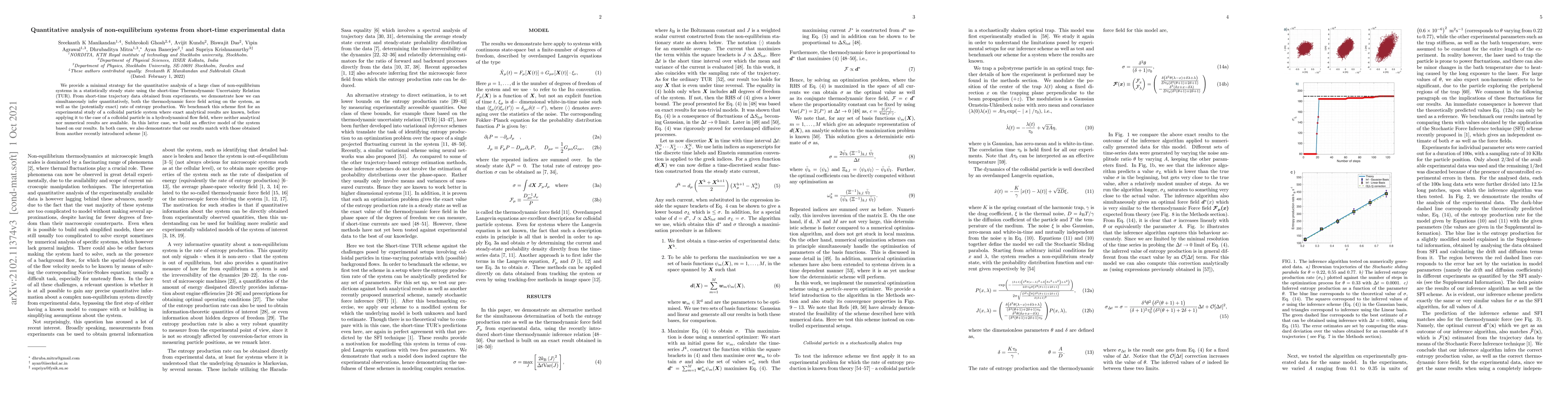 Thumbnail for Quantitative analysis of non-equilibrium systems from short-time
  experimental data