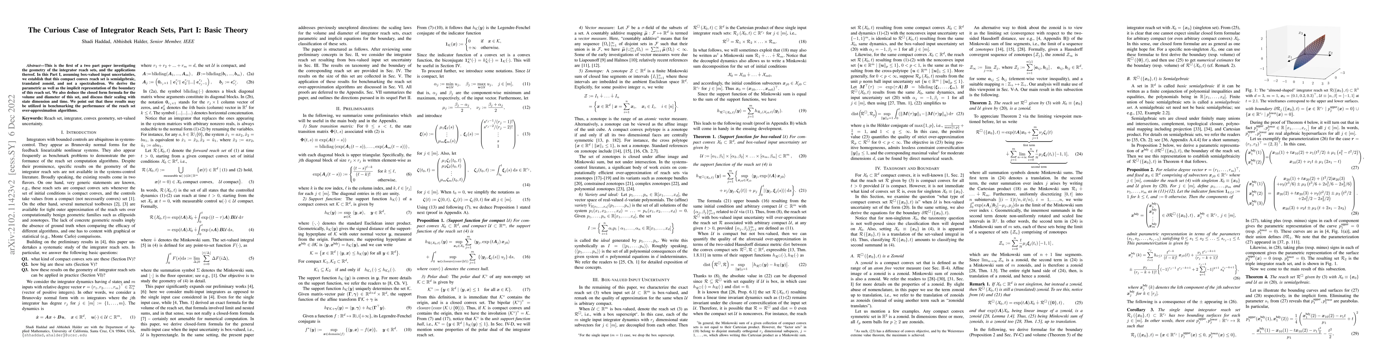 Thumbnail for The Curious Case of Integrator Reach Sets, Part I: Basic Theory
