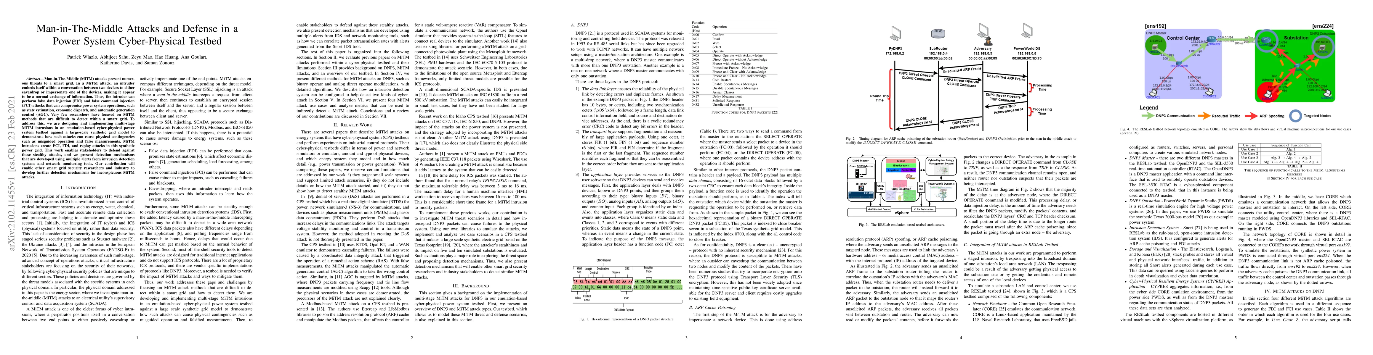 Thumbnail for Man-in-The-Middle Attacks and Defense in a Power System Cyber-Physical
  Testbed