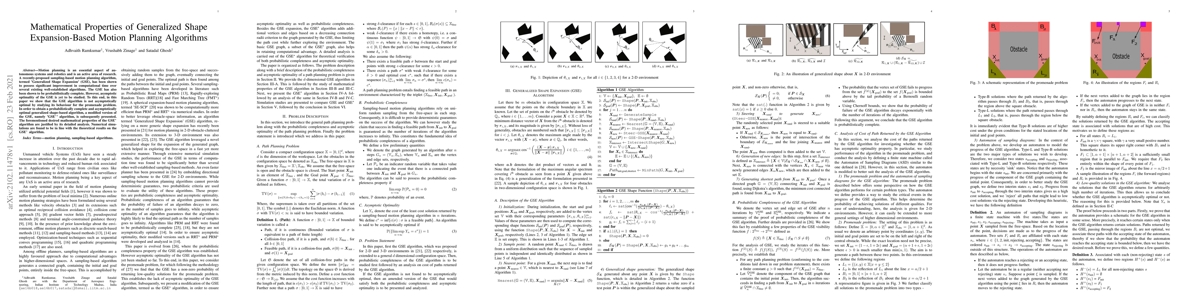 Thumbnail for Mathematical Properties of Generalized Shape Expansion-Based Motion
  Planning Algorithms