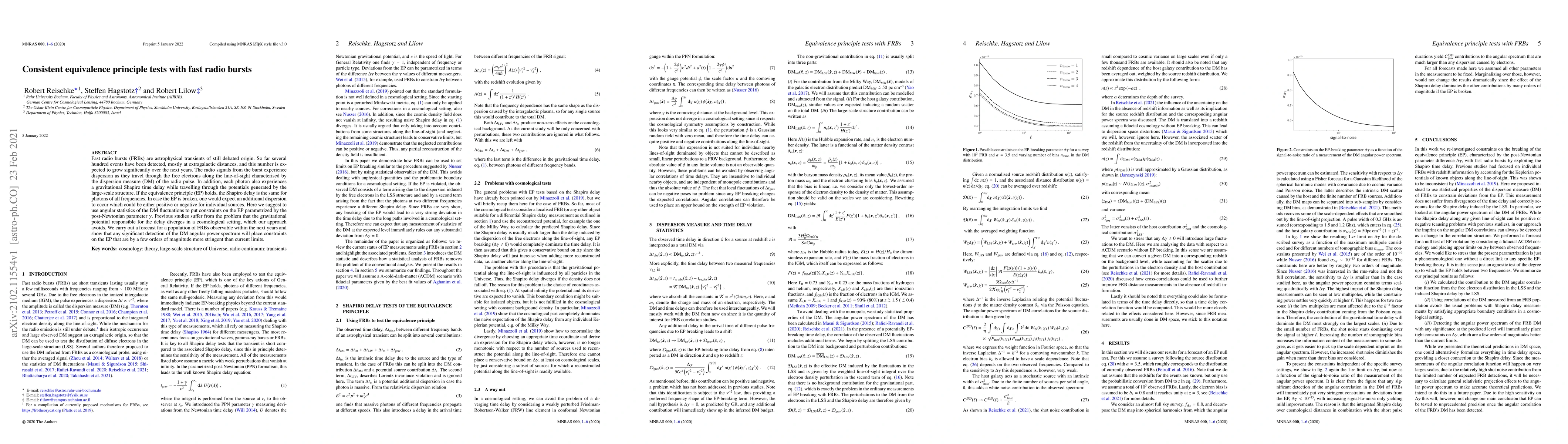 Thumbnail for Consistent equivalence principle tests with fast radio bursts