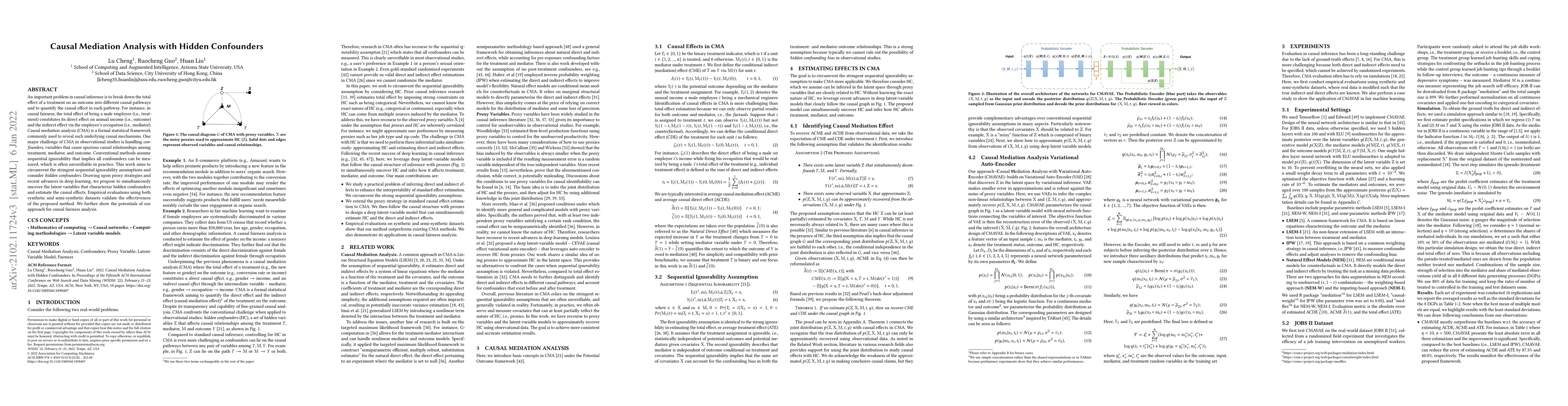 Thumbnail for Causal Mediation Analysis with Hidden Confounders