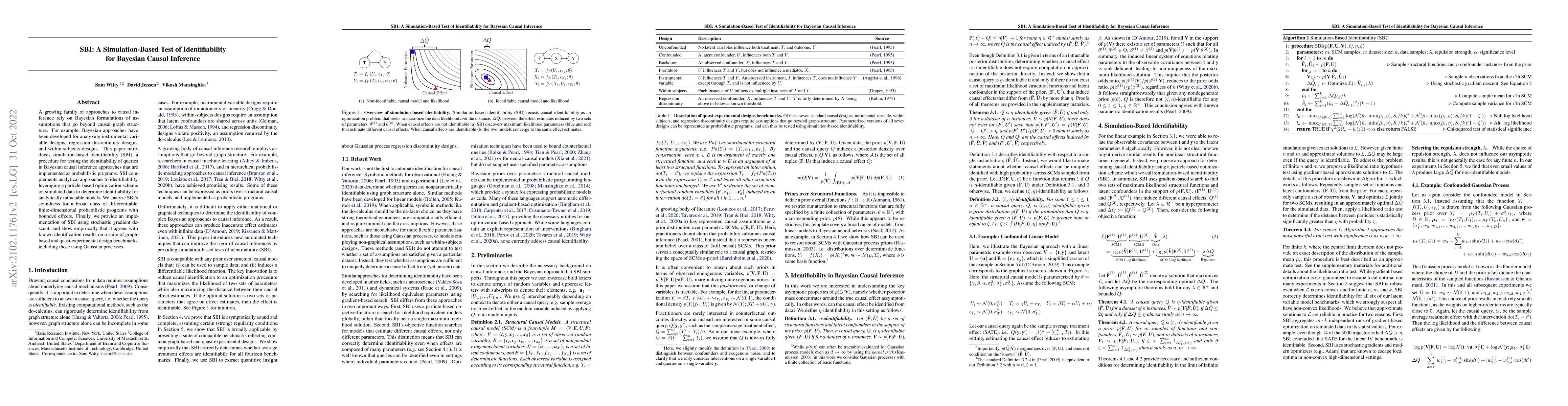 Thumbnail for SBI: A Simulation-Based Test of Identifiability for Bayesian Causal
  Inference