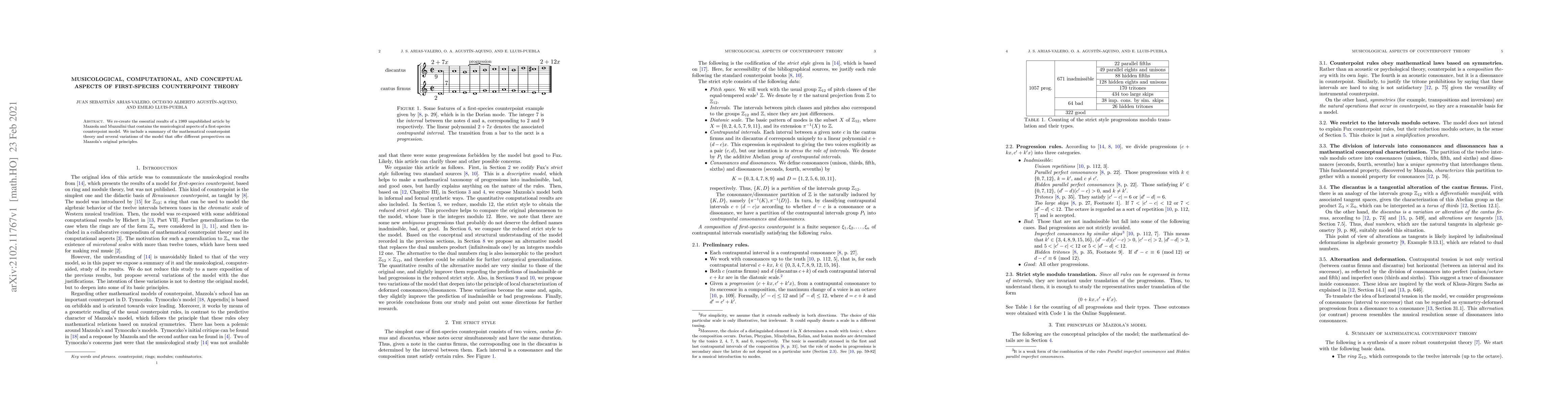 Thumbnail for Musicological, computational and conceptual aspects of first-species
  counterpoint theory