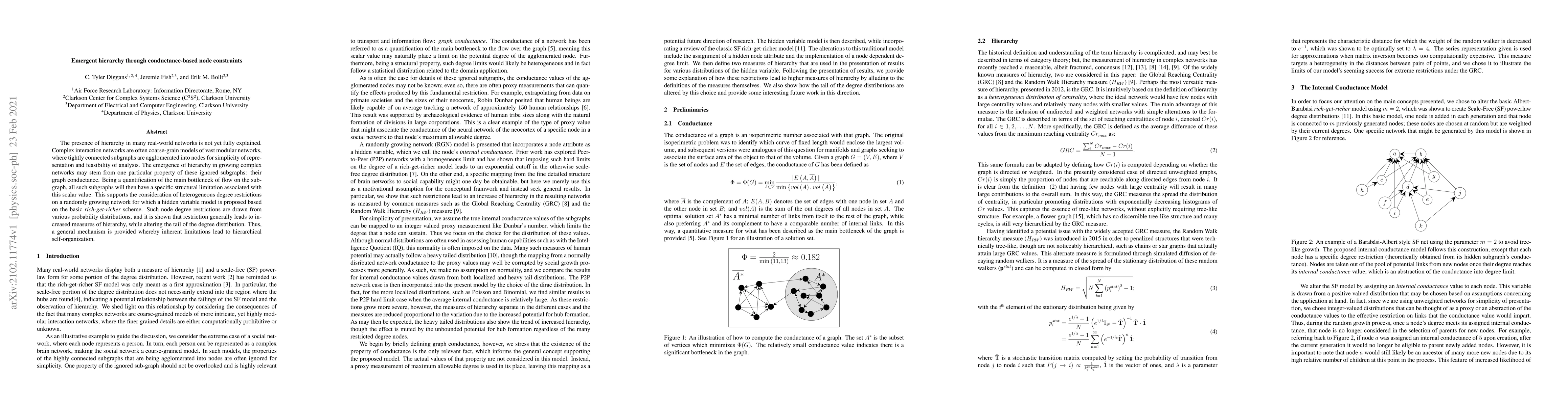 Thumbnail for Emergent hierarchy through conductance-based node constraints