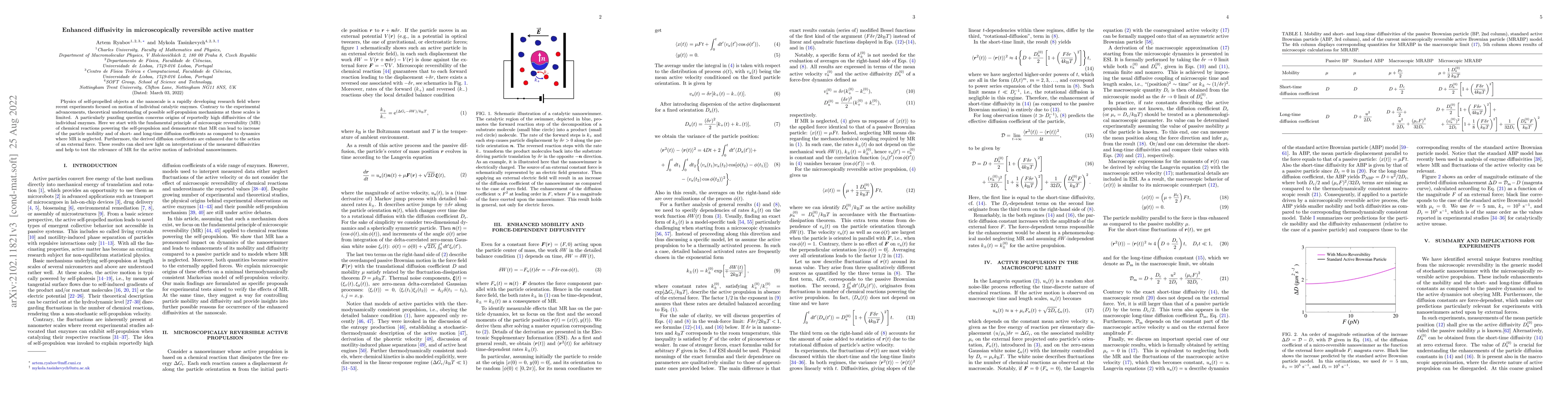 Thumbnail for Enhanced diffusivity in microscopically reversible active matter