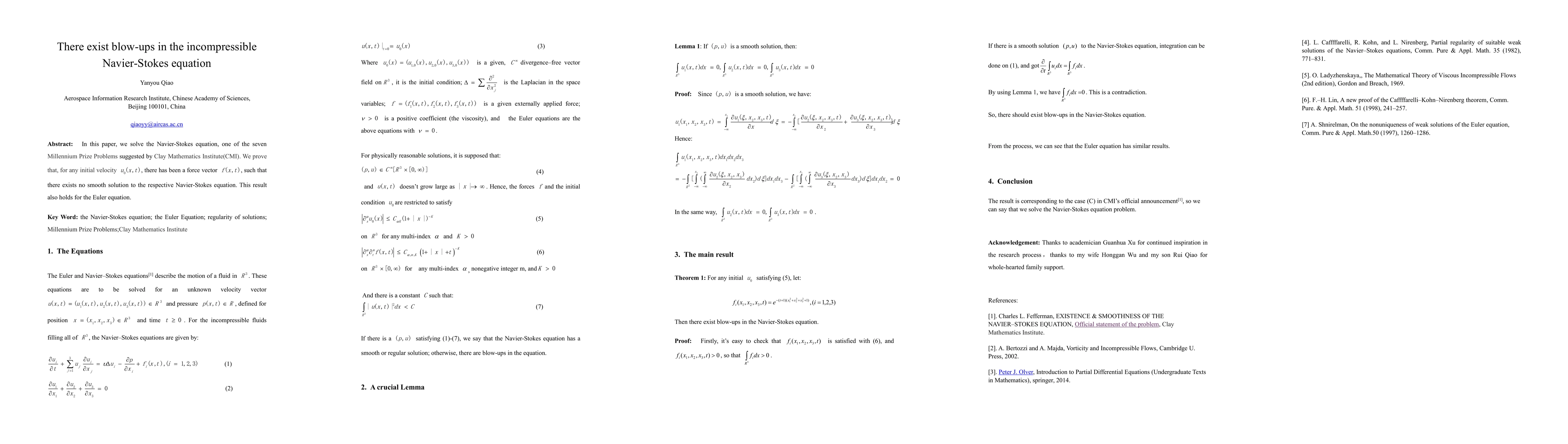 Thumbnail for A solution to the incompressible Navier-Stokes Equation