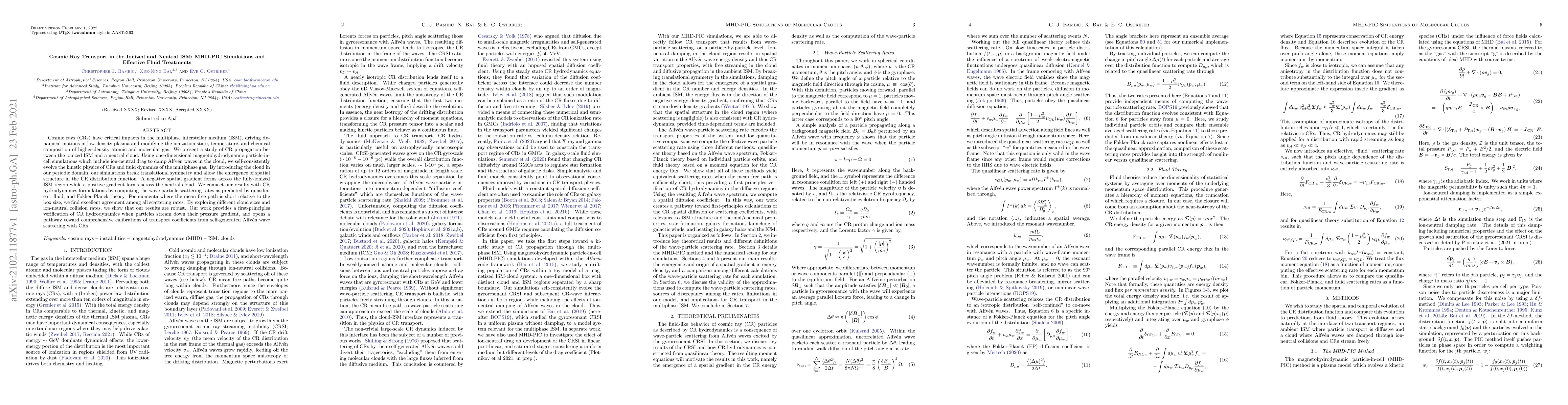 Thumbnail for Cosmic Ray Transport in the Ionized and Neutral ISM: MHD-PIC Simulations
  and Effective Fluid Treatments