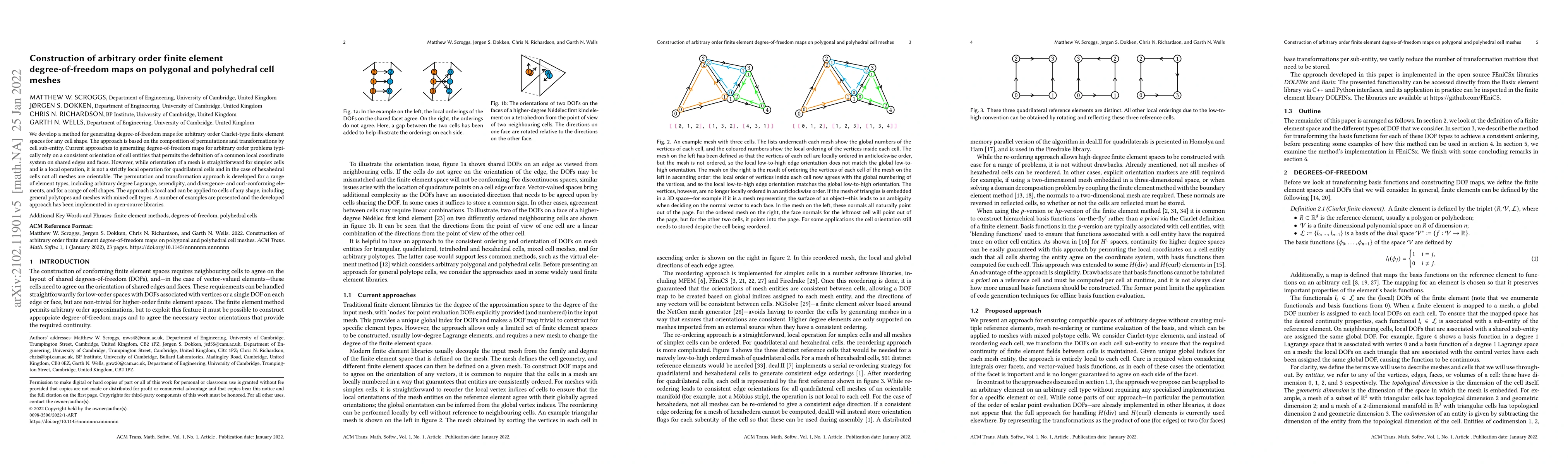 Thumbnail for Construction of arbitrary order finite element degree-of-freedom maps on
  polygonal and polyhedral cell meshes