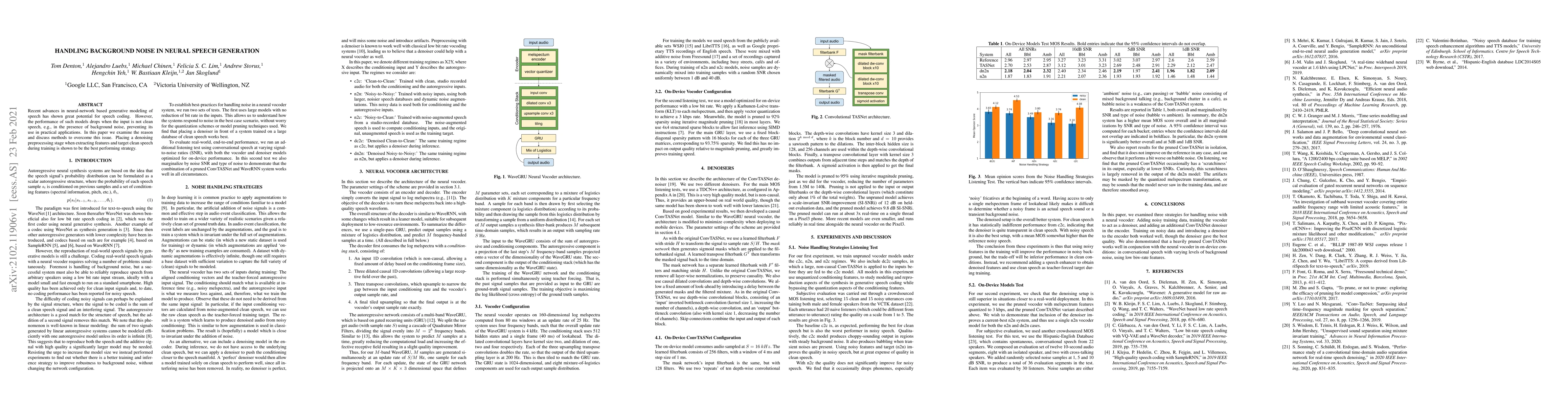 Thumbnail for Handling Background Noise in Neural Speech Generation