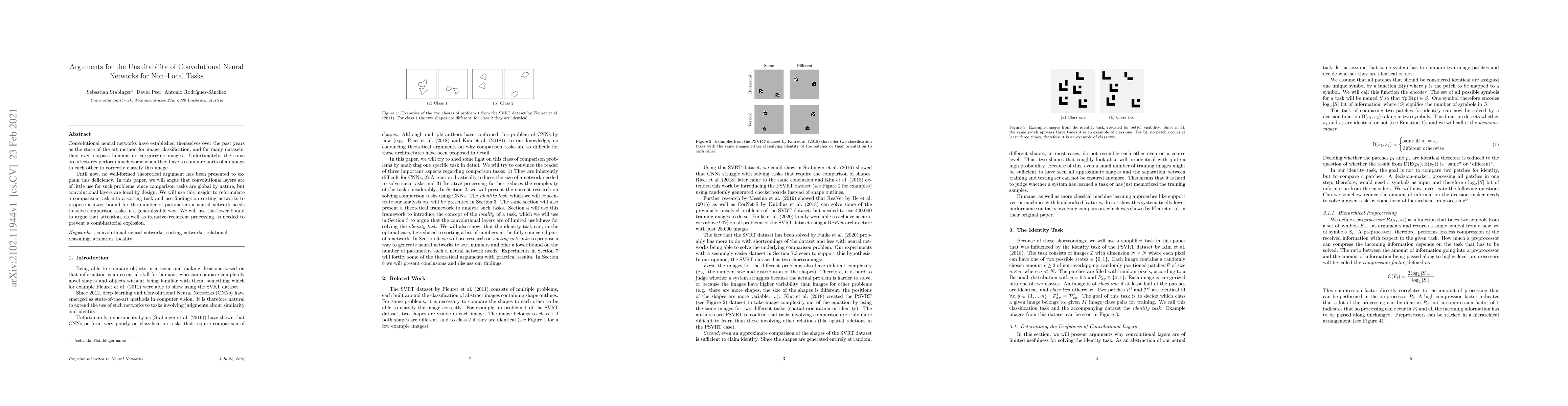Thumbnail for Arguments for the Unsuitability of Convolutional Neural Networks for
  Non--Local Tasks