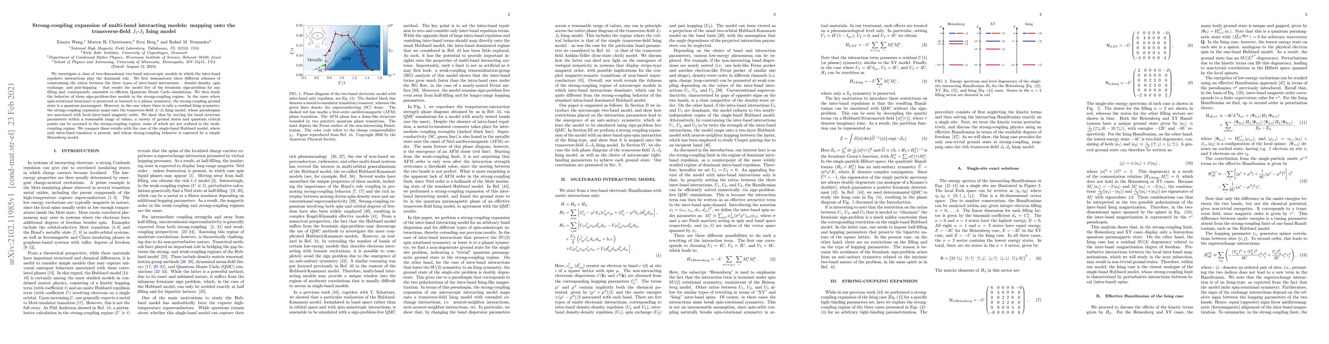 Thumbnail for Strong-coupling expansion of multi-band interacting models: mapping onto
  the transverse-field $J_1$-$J_2$ Ising model