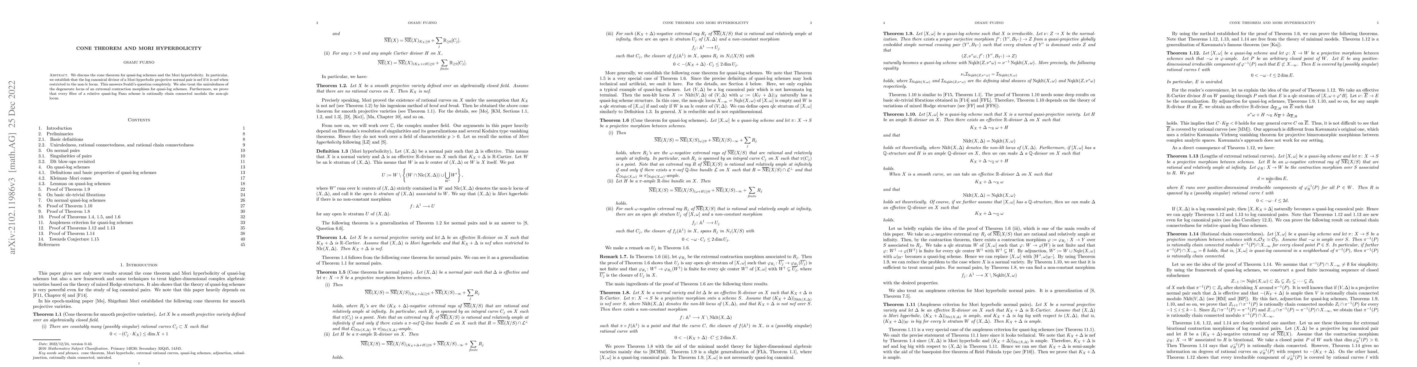 Thumbnail for Cone theorem and Mori hyperbolicity