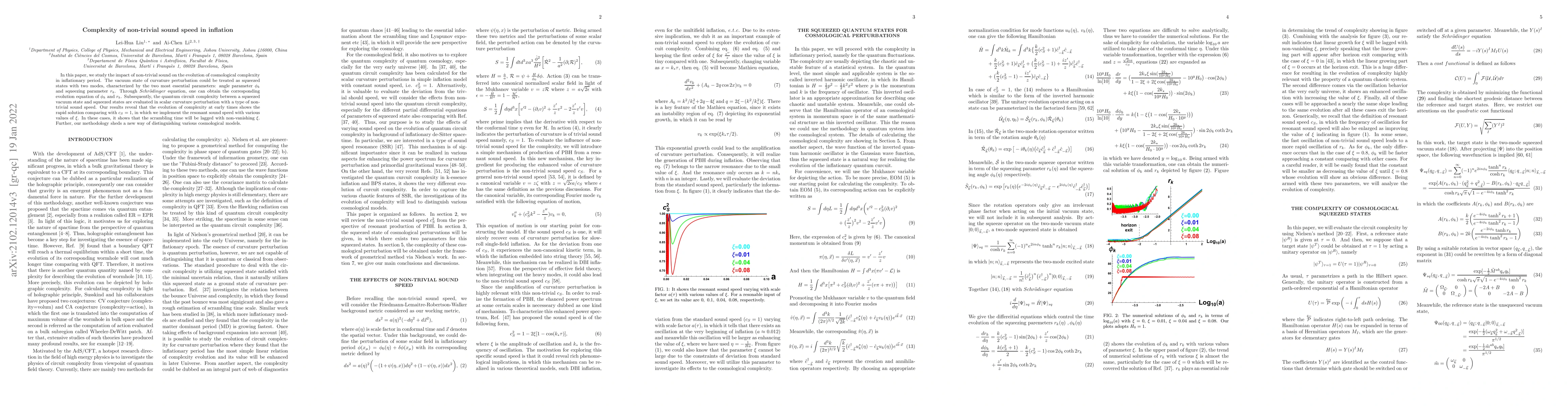 Thumbnail for Complexity of non-trivial sound speed in inflation