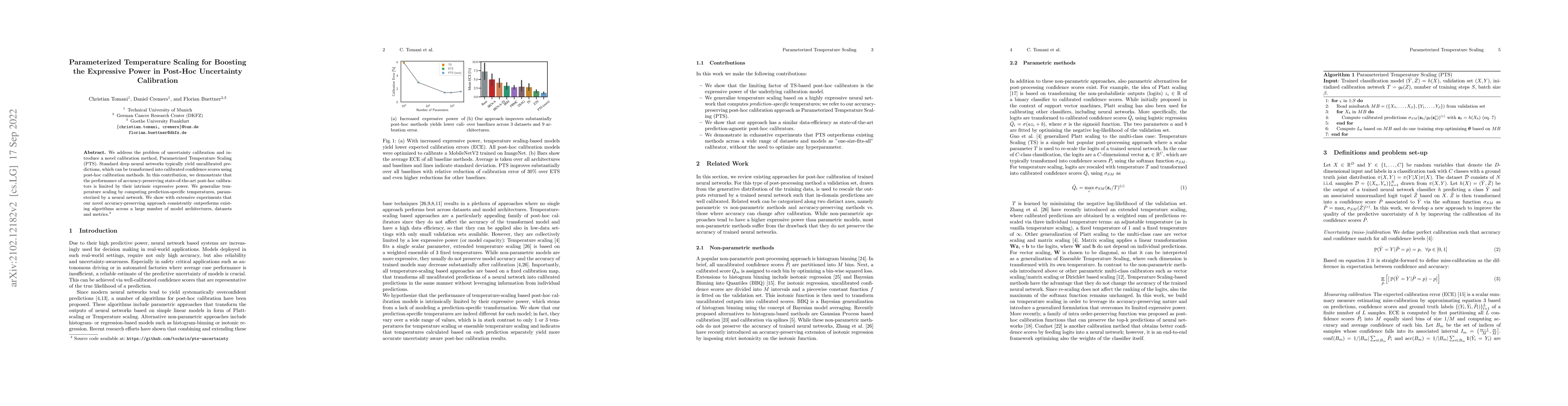 Thumbnail for Parameterized Temperature Scaling for Boosting the Expressive Power in
  Post-Hoc Uncertainty Calibration
