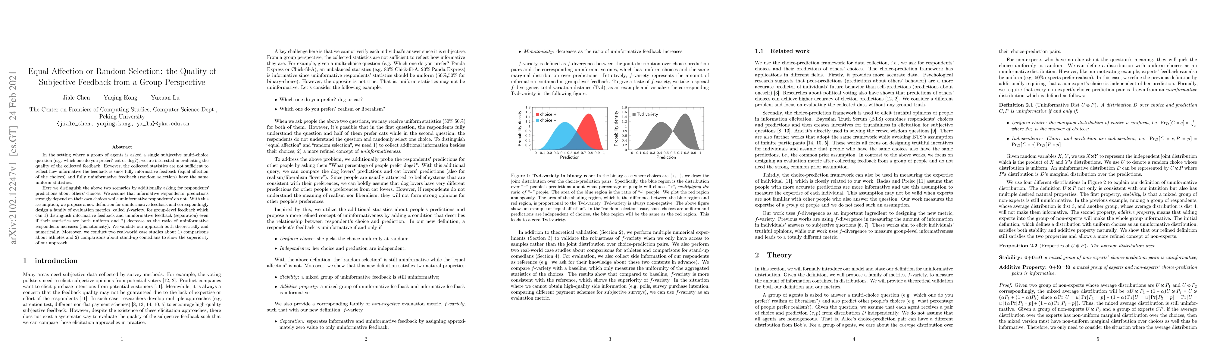 Thumbnail for Equal Affection or Random Selection: the Quality of Subjective Feedback
  from a Group Perspective