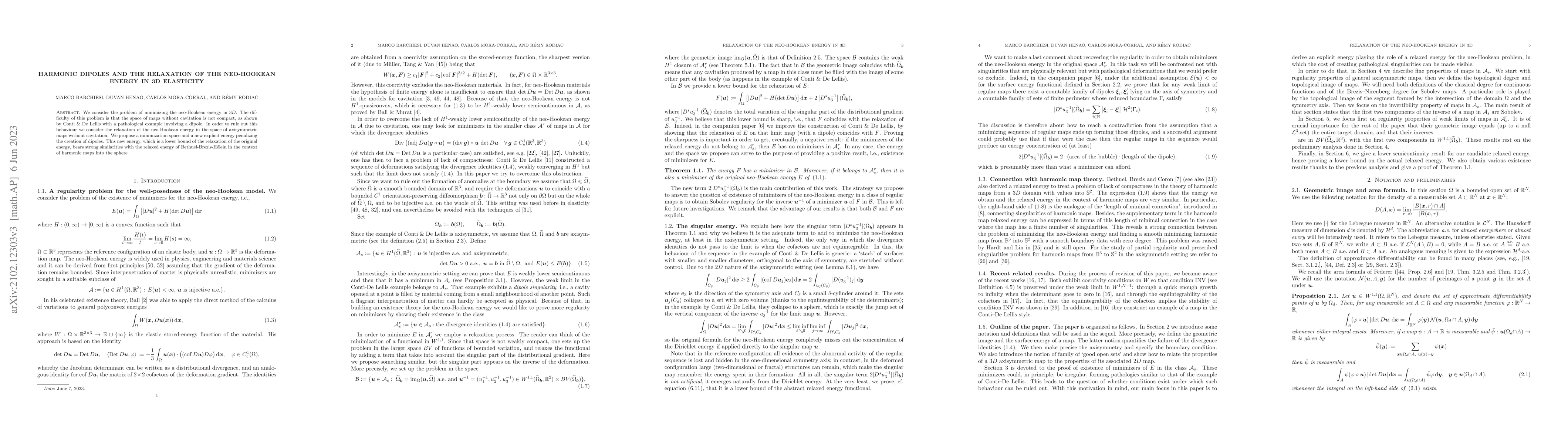 Thumbnail for Harmonic dipoles and the relaxation of the neo-Hookean energy in 3D
  elasticity