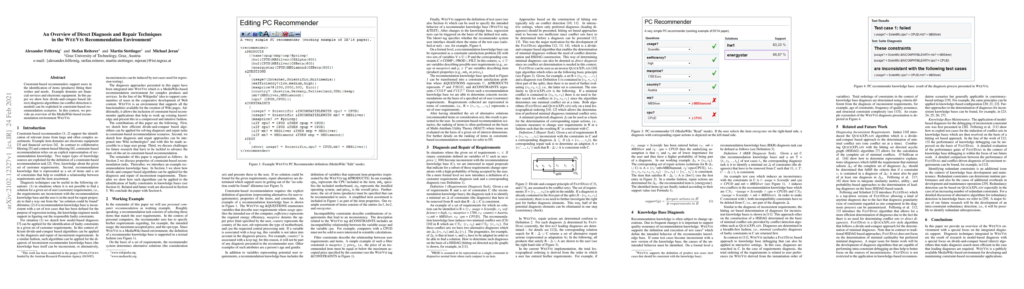 Thumbnail for An Overview of Direct Diagnosis and Repair Techniques in the WeeVis
  Recommendation Environment
