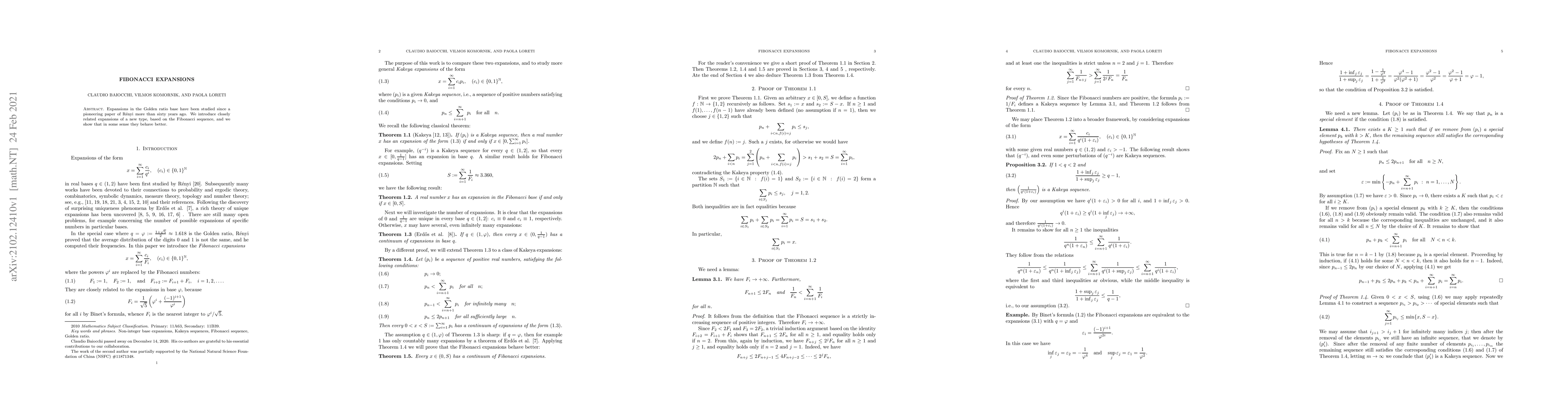 Thumbnail for Fibonacci Expansions