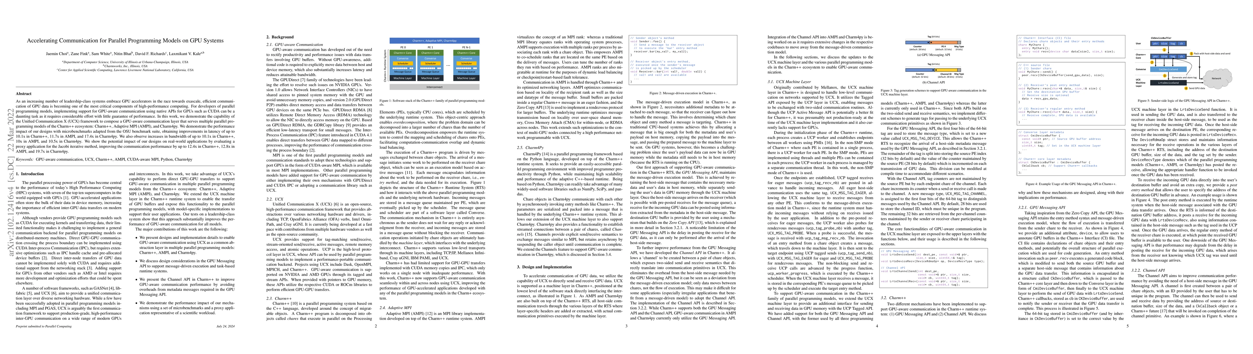 Thumbnail for Accelerating Communication for Parallel Programming Models on GPU
  Systems
