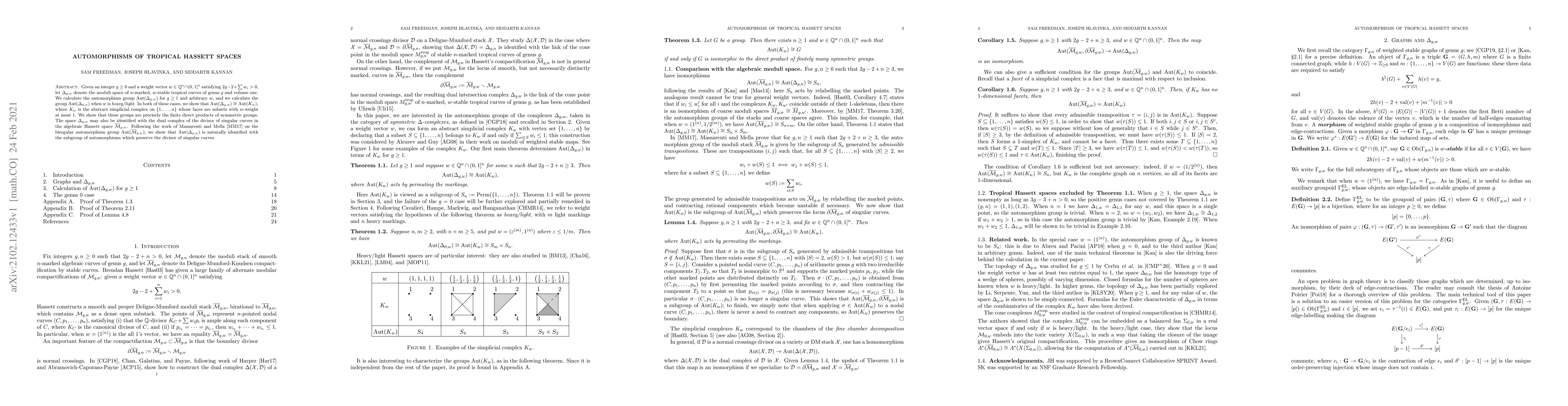 Thumbnail for Automorphisms of tropical Hassett spaces