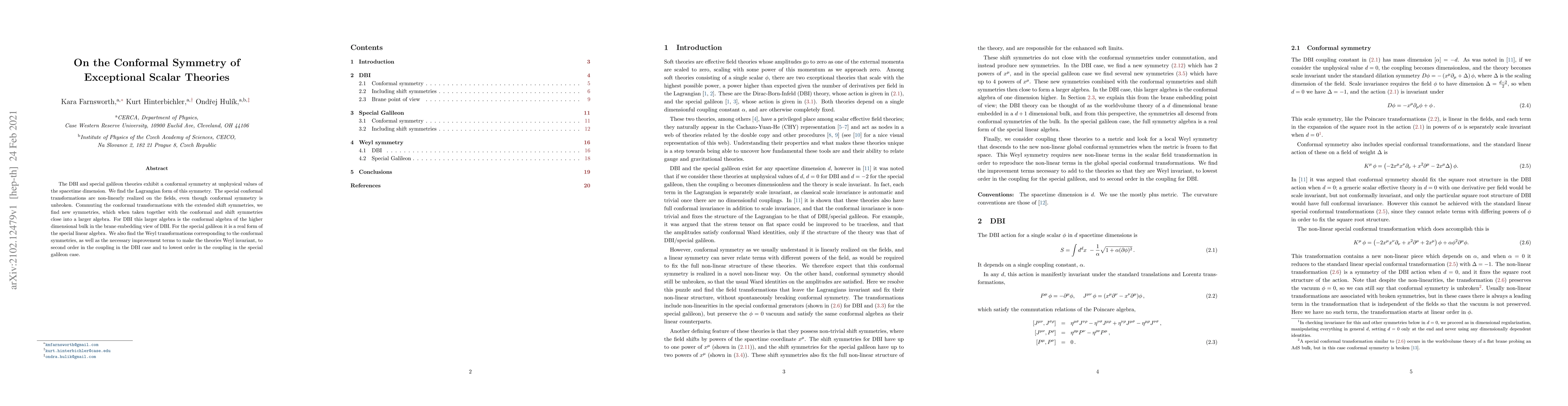 Thumbnail for On the Conformal Symmetry of Exceptional Scalar Theories