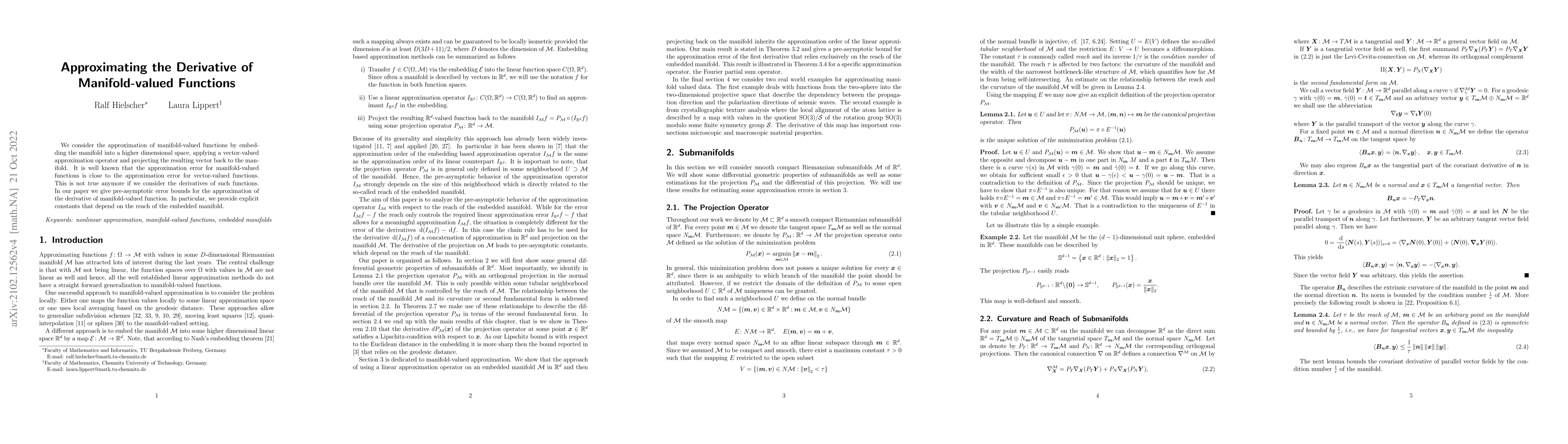 Thumbnail for Approximating the Derivative of Manifold-valued Functions