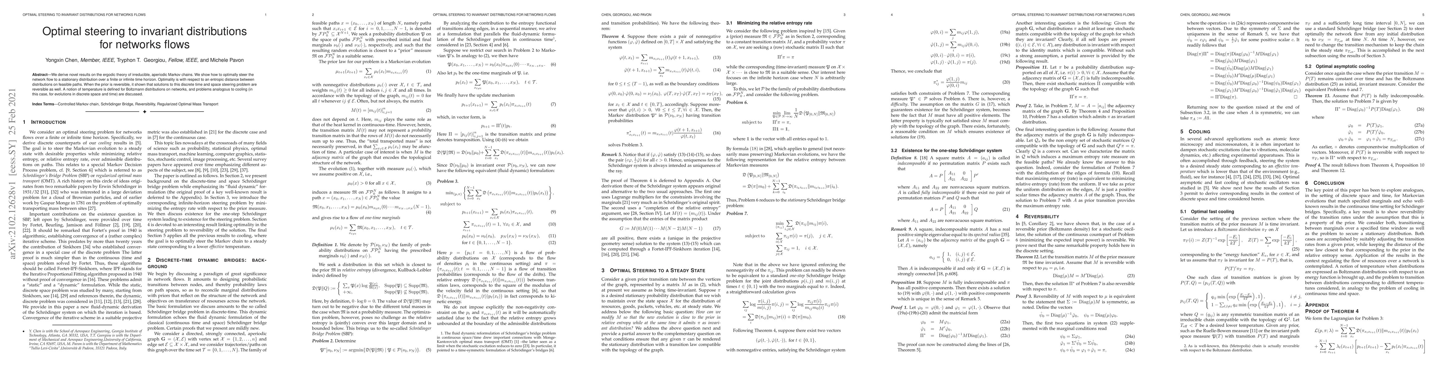 Thumbnail for Optimal steering to invariant distributions for networks flows