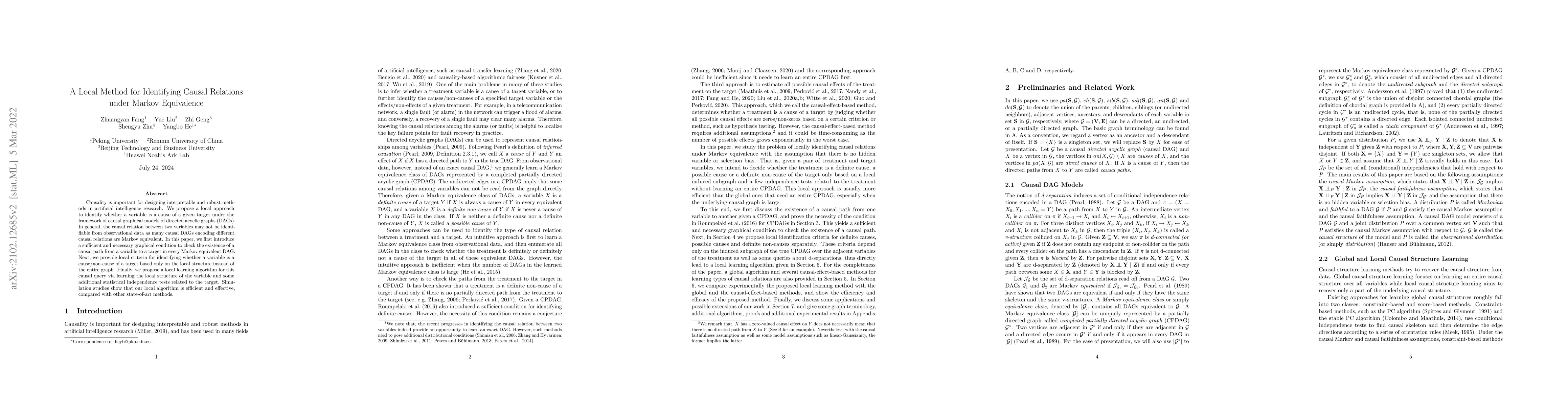 Thumbnail for A Local Method for Identifying Causal Relations under Markov Equivalence