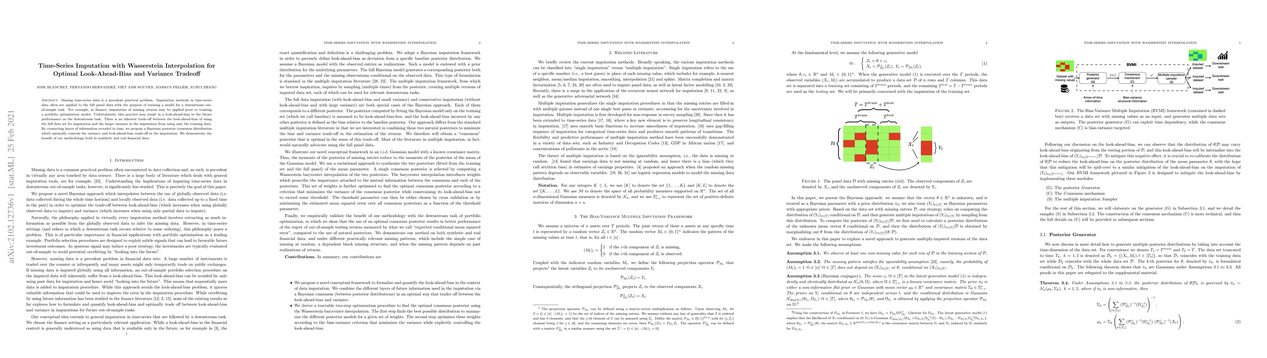 Thumbnail for Time-Series Imputation with Wasserstein Interpolation for Optimal
  Look-Ahead-Bias and Variance Tradeoff
