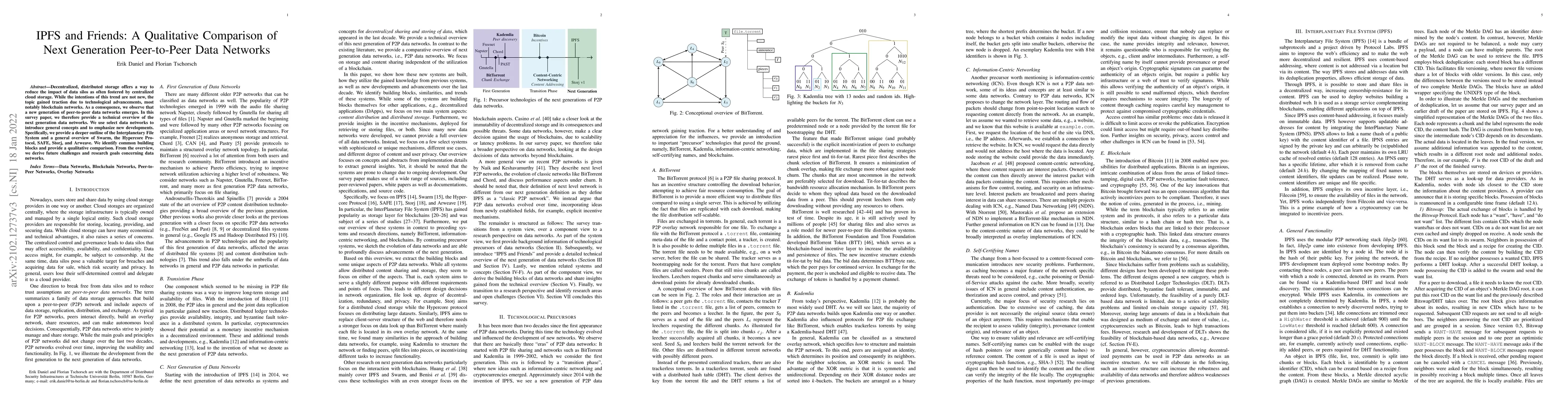 Thumbnail for IPFS and Friends: A Qualitative Comparison of Next Generation
  Peer-to-Peer Data Networks