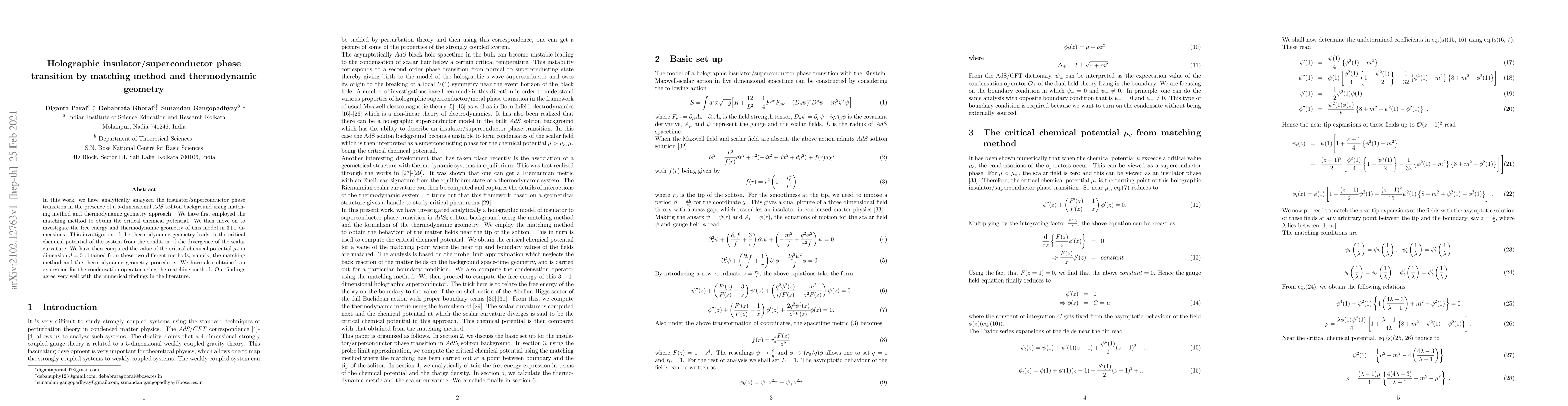 Thumbnail for Holographic insulator/superconductor phase transition by matching method
  and thermodynamic geometry