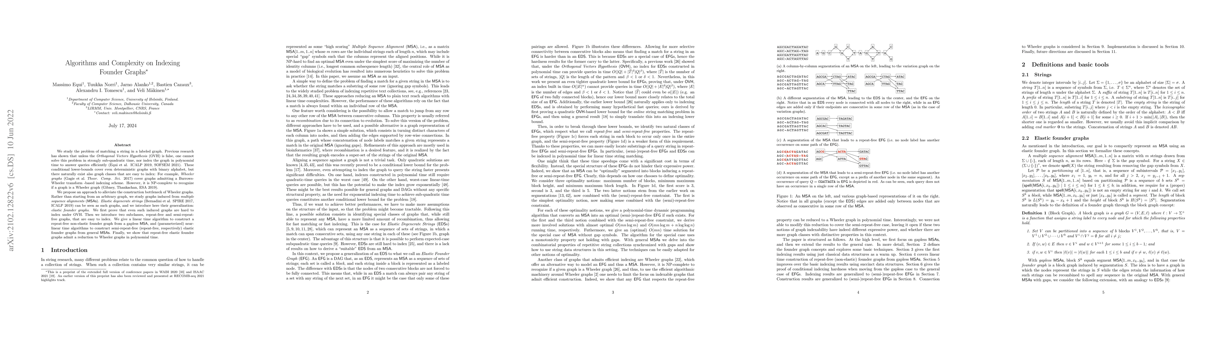 Thumbnail for Algorithms and Complexity on Indexing Founder Graphs