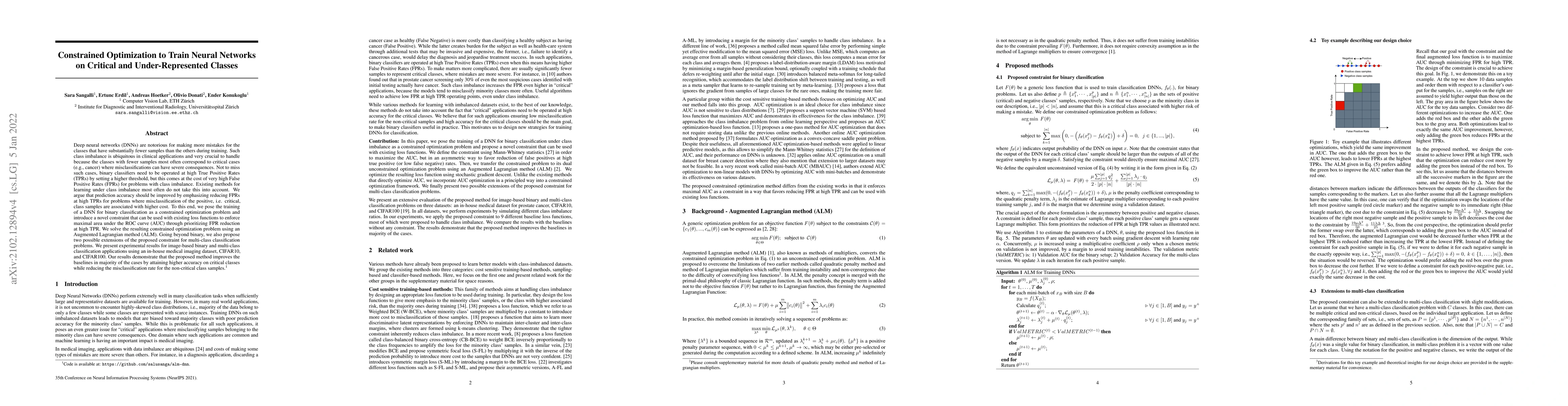 Thumbnail for Constrained Optimization to Train Neural Networks on Critical and
  Under-Represented Classes