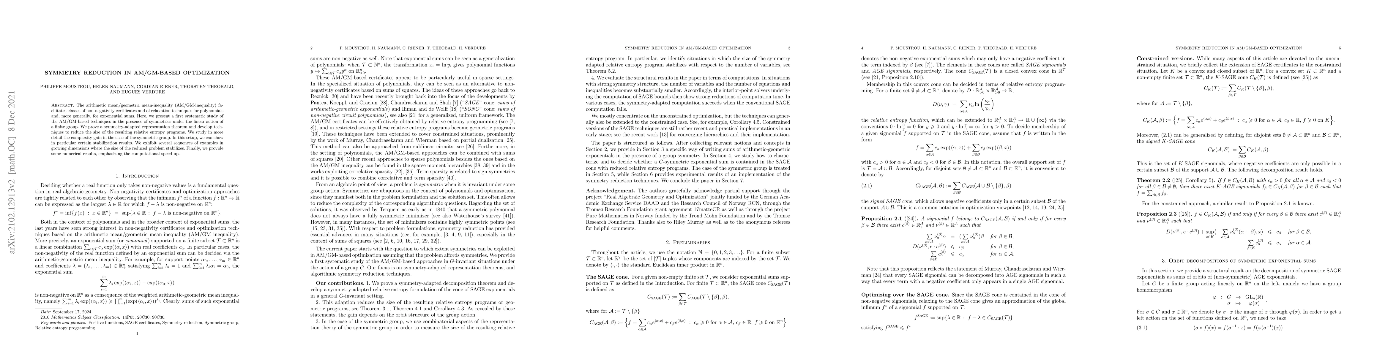 Thumbnail for Symmetry reduction in AM/GM-based optimization