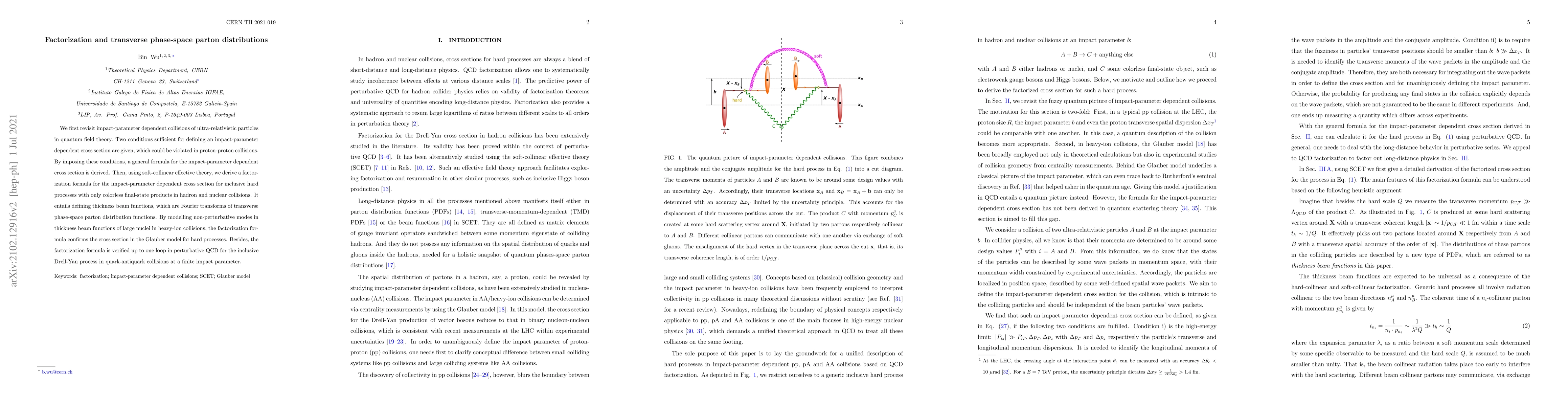 Thumbnail for Factorization and transverse phase-space parton distributions