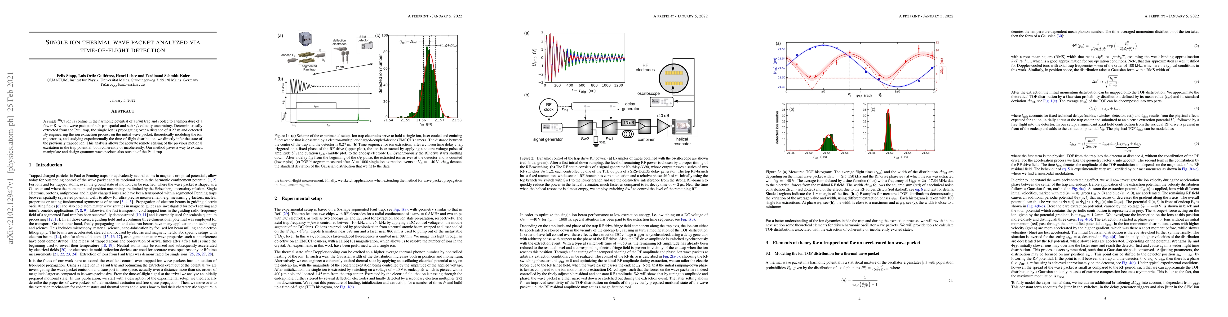 Thumbnail for Single Ion Thermal Wave Packet Analyzed Via Time-Of-Flight Detection