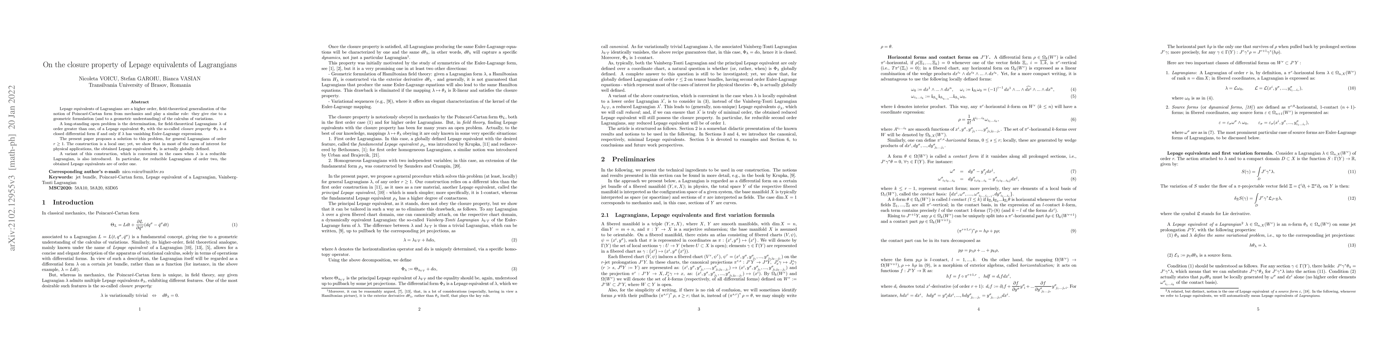 Thumbnail for On the closure property of Lepage equivalents of Lagrangians