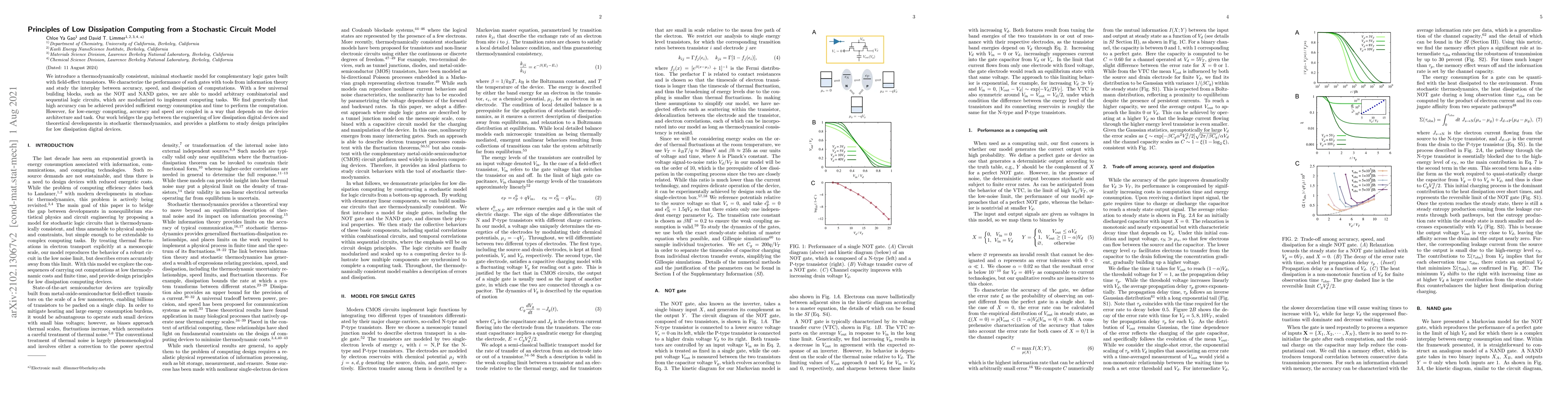 Thumbnail for Principles of Low Dissipation Computing from a Stochastic Circuit Model