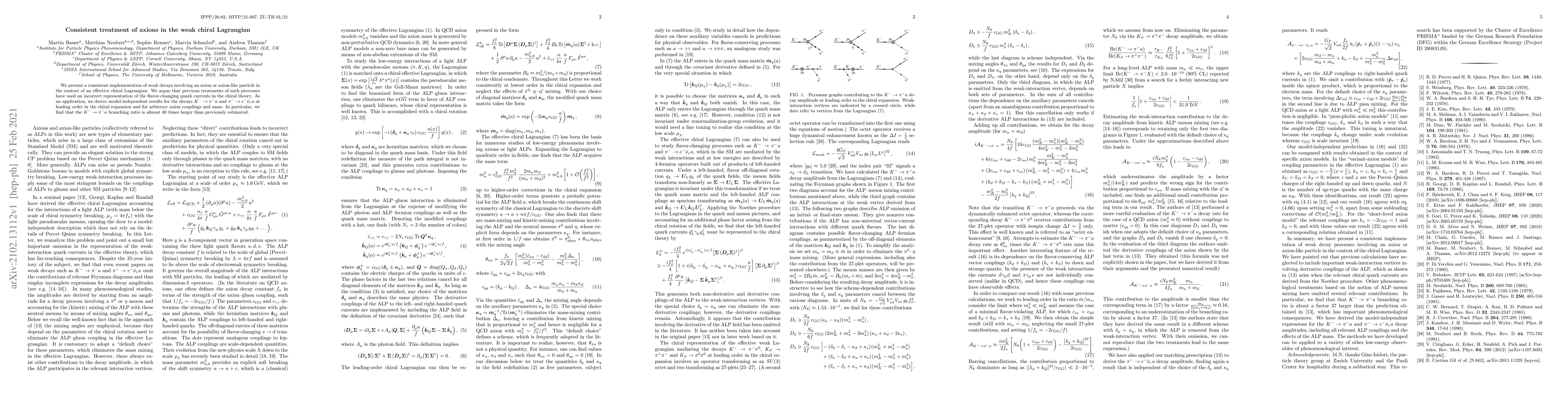 Thumbnail for Consistent treatment of axions in the weak chiral Lagrangian