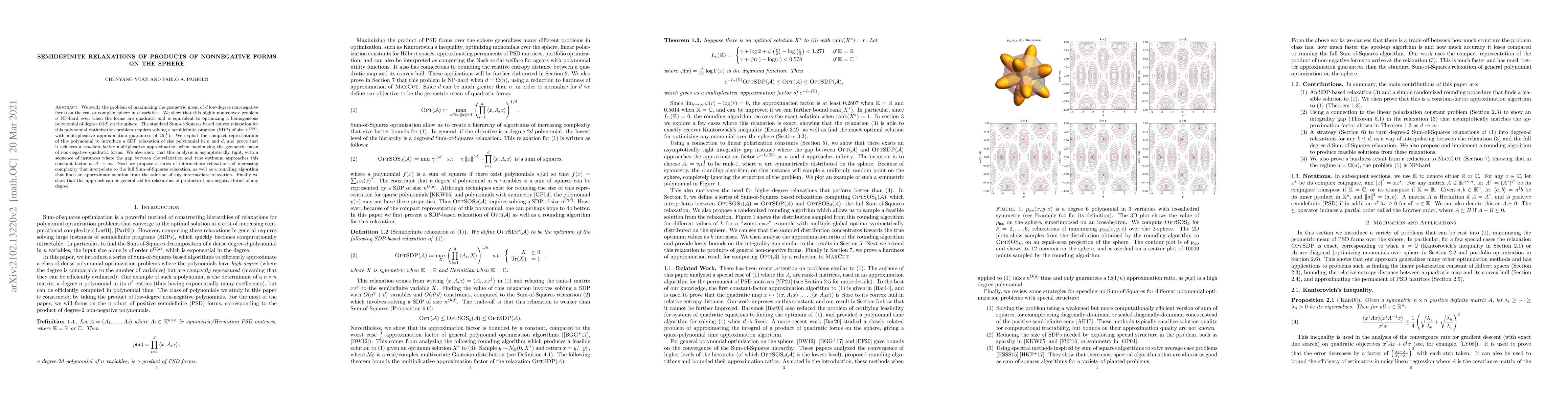 Thumbnail for Semidefinite Relaxations of Products of Nonnegative Forms on the Sphere