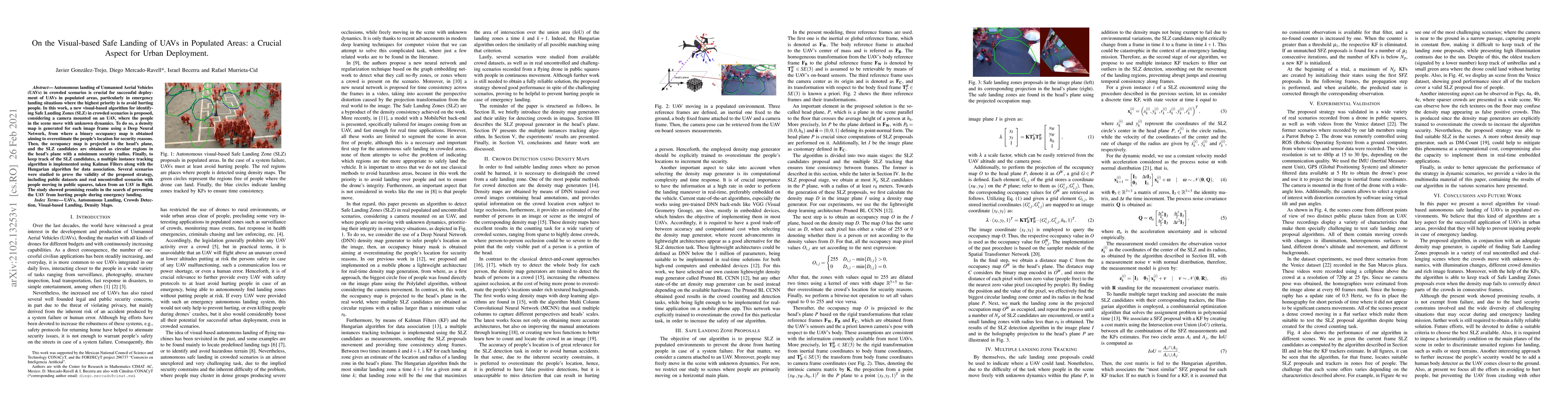 Thumbnail for On the Visual-based Safe Landing of UAVs in Populated Areas: a Crucial
  Aspect for Urban Deployment