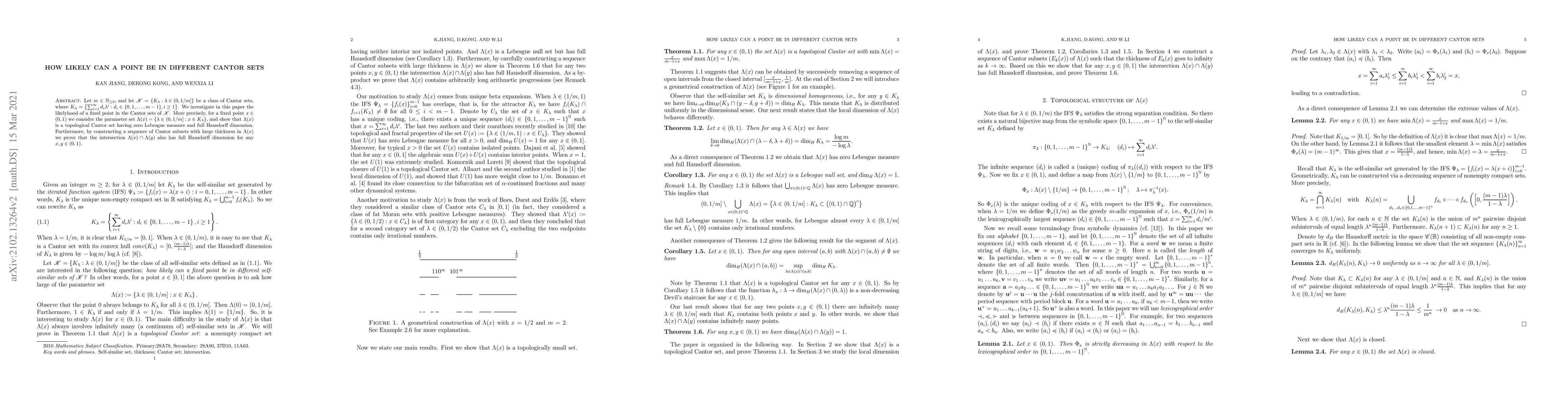 Thumbnail for How likely can a point be in different Cantor sets