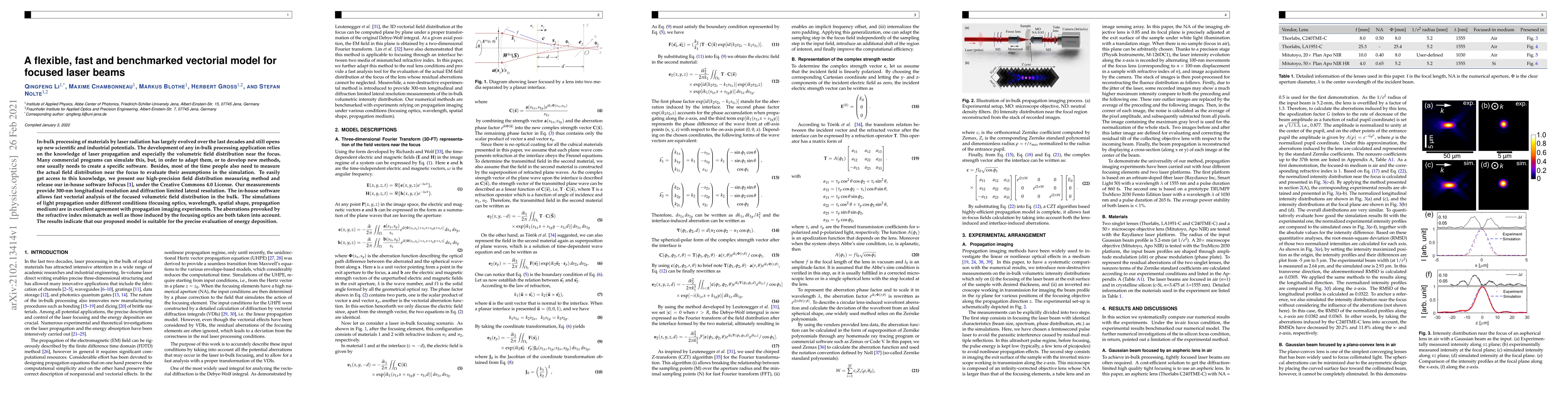 Thumbnail for A flexible, fast and benchmarked vectorial model for focused laser beams