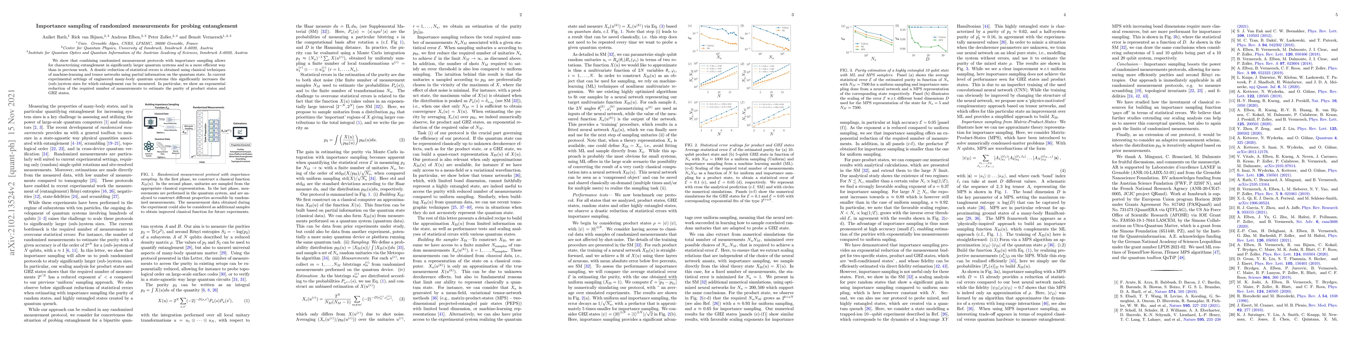 Thumbnail for Importance sampling of randomized measurements for probing entanglement