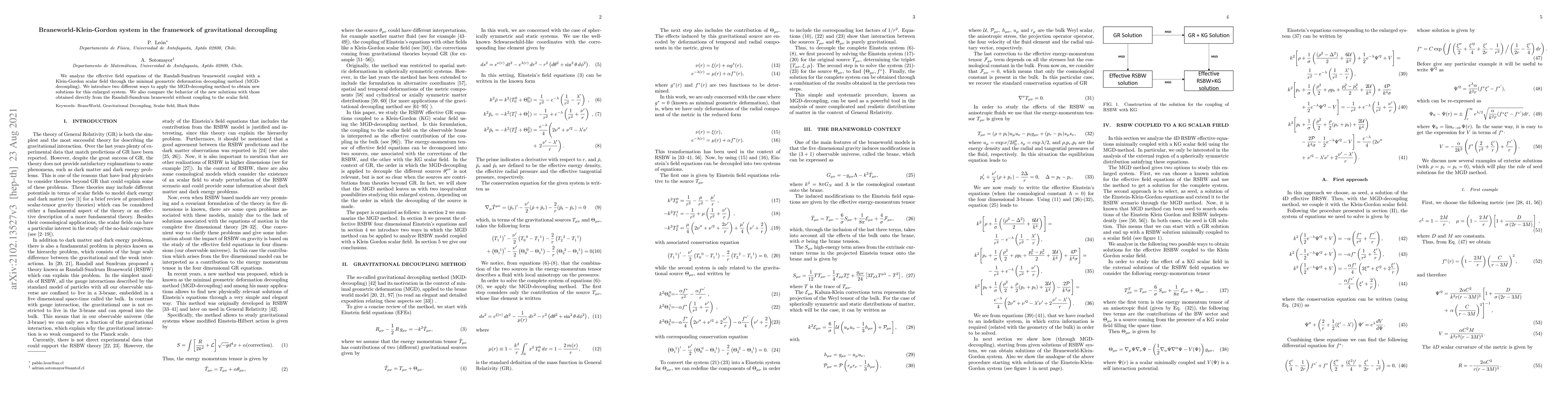 Thumbnail for Braneworld-Klein-Gordon system in the framework of gravitational
  decoupling